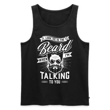 Bart - Männer Premium Bio Tank Top - Schwarz - Vorne - AI Model Male 178 light (178cm)