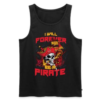 I will forever be a pirate - Débardeur bio Premium Homme - noir - Devant - AI Model Male 178 light (178cm)