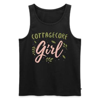 Cottagecore Esthétique Cottagecore Girl Goblincore - Débardeur bio Premium Homme - noir - Devant - Michal (187cm)