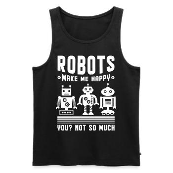 Robotik Roboter - Männer Premium Bio Tank Top - Schwarz - Vorne - Michal (187cm)