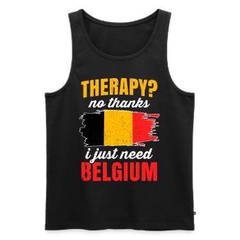 Belgien - Männer Premium Bio Tank Top - Schwarz - Vorne - AI Model Male 178 light (178cm)