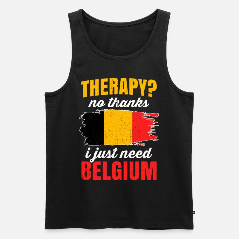 Belgien - Männer Premium Bio Tank Top - Schwarz