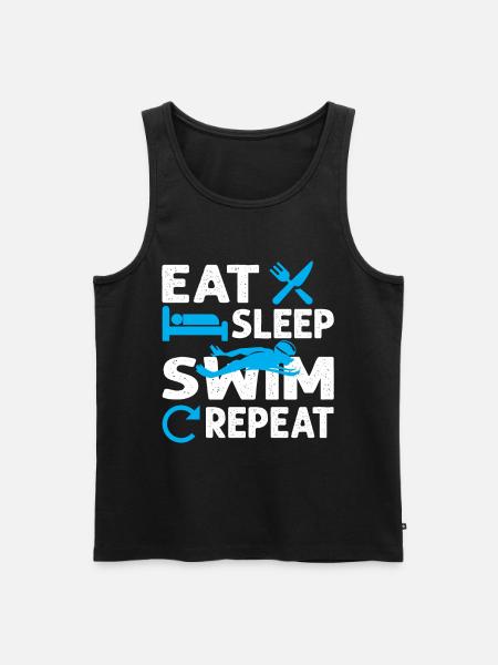 Eat Sleep Swim Repeat - Men's Premium Organic Tank Top - black