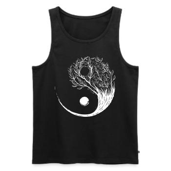 Cottagecore Aesthetic Ying Yang Tai Chi Goblincore - Männer Premium Bio Tank Top - Schwarz - Vorne - AI Model Male 178 light (178cm)