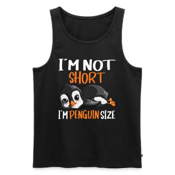 Pingouin design avec sort Drôle de créatures marines - Débardeur bio Premium Homme - noir - Devant - Michal (187cm)