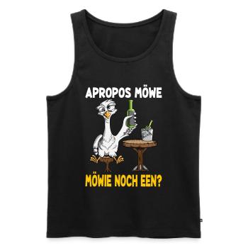 Apropos Möwe Möwie noch een? Norddeutscher Bier - Männer Premium Bio Tank Top - Schwarz - Vorne - Michal (187cm)