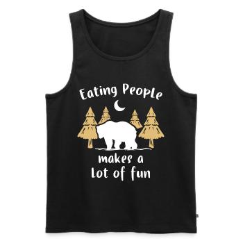 Bär Tshirt Teddybär Grizzly Schwarz Bear Pandabär - Männer Premium Bio Tank Top - Schwarz - Vorne - AI Model Male 178 light (178cm)
