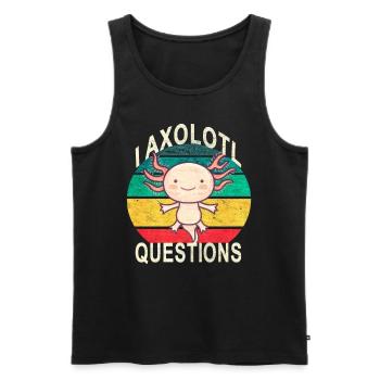Axolotl. I Axolotl Questions. Drôle d’Axolotl - Débardeur bio Premium Homme - noir - Devant - AI Model Male 178 light (178cm)