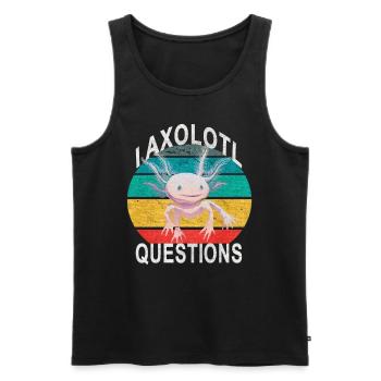 Axolotl. I Axolotl Questions. Drôle d’Axolotl - Débardeur bio Premium Homme - noir - Devant - AI Model Male 178 light (178cm)
