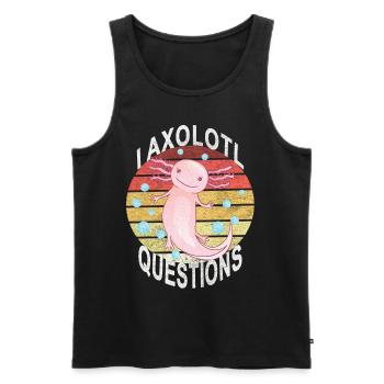 Axolotl. I Axolotl Questions. Drôle d’Axolotl - Débardeur bio Premium Homme - noir - Devant - AI Model Male 178 light (178cm)