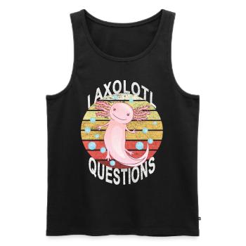 Axolotl. I Axolotl Questions. Drôle d’Axolotl - Débardeur bio Premium Homme - noir - Devant - AI Model Male 178 light (178cm)