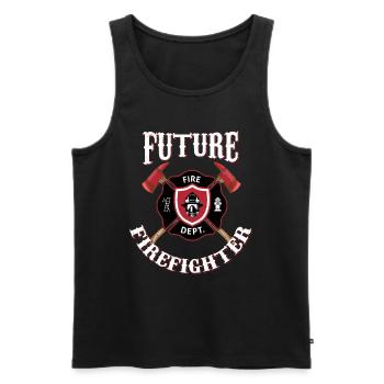 Future Firefighter Firefighter Fire Brigade Fire - Men's Premium Organic Tank Top - black - Front - AI Model Male 178 light (178cm)