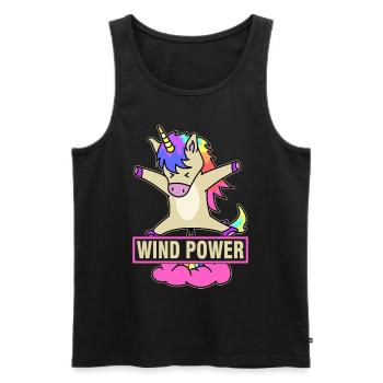 Wind Power - Unicorn - Männer Premium Bio Tank Top - Schwarz - Vorne - AI Model Male 178 light (178cm)