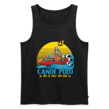 Canoe Polo This is how we roll - Männer Premium Bio Tank Top - Schwarz - Vorne - AI Model Male 178 light (178cm)