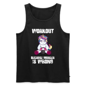 Training Workout Einhorn Laune lustiger Spruch - Männer Premium Bio Tank Top - Schwarz - Vorne - AI Model Male 178 light (178cm)