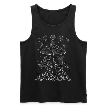 Fairycore Aesthetic Feen-Pilz-Mond-Phasen - Männer Premium Bio Tank Top - Schwarz - Vorne - AI Model Male 178 light (178cm)