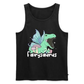 Fairycore Esthétique Fée Fée Dinosaure Fairysaurus - Débardeur bio Premium Homme - noir - Devant - AI Model Male 178 light (178cm)