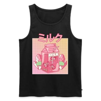 Fairycore Aesthetic Fee Japanese Milk Carton - Men's Premium Organic Tank Top - black - Front - AI Model Male 178 light (178cm)
