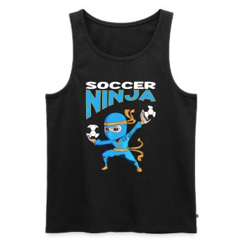 Der Soccer Ninja für Kinder Geburtstagsparty - Männer Premium Bio Tank Top - Schwarz - Vorne - Michal (187cm)