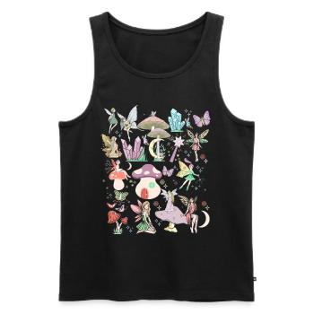 Fairycore Aesthetic Fee Grunge Cottagecore Fairies - Men's Premium Organic Tank Top - black - Front - AI Model Male 178 light (178cm)