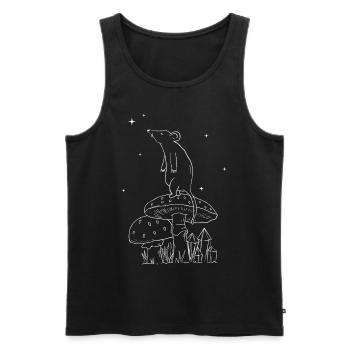 Cottagecore Aesthetic mouse on a mushroom - Men's Premium Organic Tank Top - black - Front - Michal (187cm)