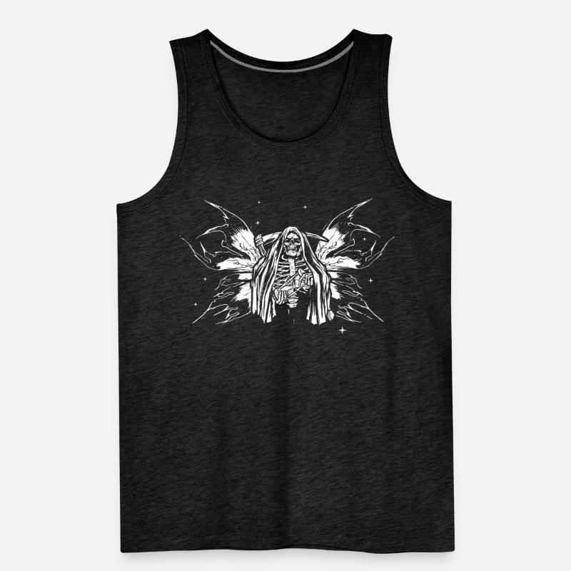 Fairycore Aesthetic Fee Skeleton Grim Reaper Goth Débardeur bio Premium Homme
