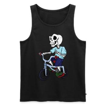 Skeleton Skull Bicycle Gift - Men's Premium Organic Tank Top - black - Front - Michal (187cm)