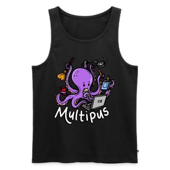 Multipus Multitasking Oktopus - Männer Premium Bio Tank Top - Schwarz - Vorne - AI Model Male 178 light (178cm)