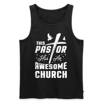 Pastor - Männer Premium Bio Tank Top - Schwarz - Vorne - Michal (187cm)