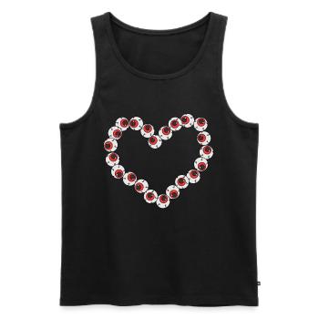 Weirdcore Aesthetic Strange Heart from Eyeballs Odd - Men's Premium Organic Tank Top - black - Front - AI Model Male 178 light (178cm)