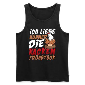 Ich liebe Hühner die kacken Frühstück - Männer Premium Bio Tank Top - Schwarz - Vorne - Michal (187cm)