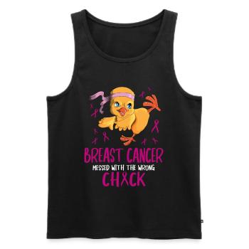 Cancer du sein gâché avec le mauvais poussin Küken - Débardeur bio Premium Homme - noir - Devant - Michal (187cm)
