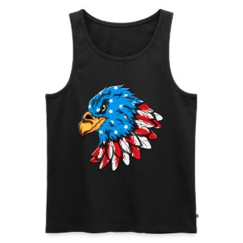 USA Amerikanischer Weißkopfseeadler US Flagge - Männer Premium Bio Tank Top - Schwarz - Vorne - Michal (187cm)
