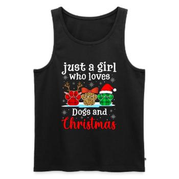 Just A Girl Who Loves Dogs and Christmas - Men's Premium Organic Tank Top - black - Front - Michal (187cm)
