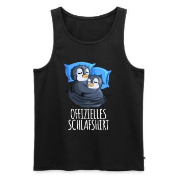 Offizielles Schlafshirt Pinguin Schlafanzug Spruch - Männer Premium Bio Tank Top - Schwarz - Vorne - Michal (187cm)