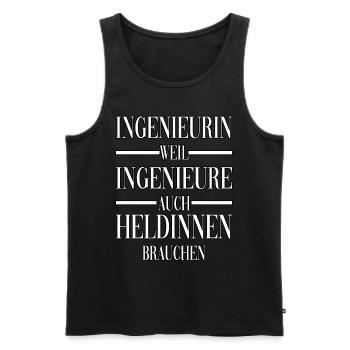 Ingenieurin weil Ingenieure auch Heldinnen - Männer Premium Bio Tank Top - Schwarz - Vorne - Michal (187cm)
