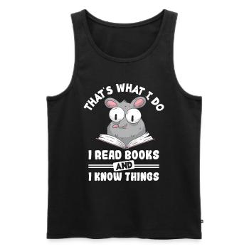 Read Readers - Men's Premium Organic Tank Top - black - Front - AI Model Male 178 light (178cm)