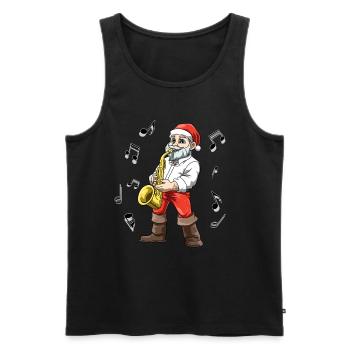 Nikolaus spielt Saxophone - Männer Premium Bio Tank Top - Schwarz - Vorne - AI Model Male 178 light (178cm)