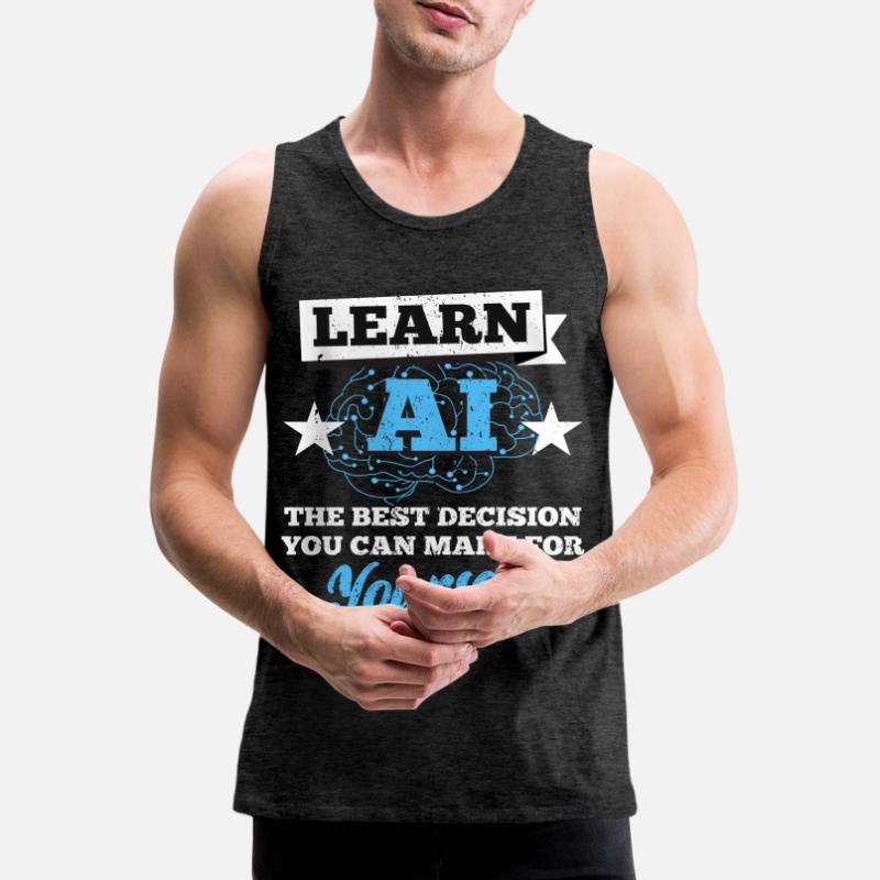 Robot AI Software Developer Computer Nerd Geeks Men's Premium Organic Tank Top
