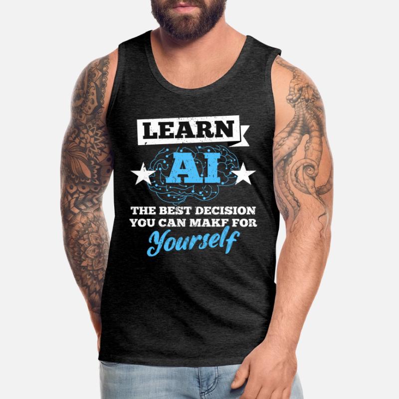 Robot AI Software Developer Computer Nerd Geeks Men's Premium Organic Tank Top