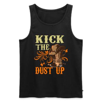 Western Kick The Dust Up Cowboy Hat Cowboy Bottes - Débardeur bio Premium Homme - noir - Devant - Michal (187cm)