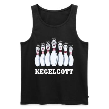 Bowling Bowlingkegel Kegelgott Spruch Kegelclub - Männer Premium Bio Tank Top - Schwarz - Vorne - Michal (187cm)