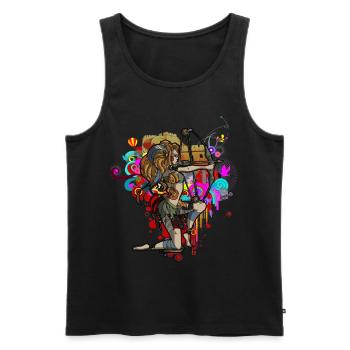 Archery - Men's Premium Organic Tank Top - black - Front - AI Model Male 178 light (178cm)