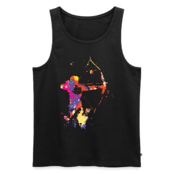 Archery - Men's Premium Organic Tank Top - black - Front - AI Model Male 178 light (178cm)