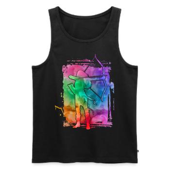 Archery - Men's Premium Organic Tank Top - black - Front - AI Model Male 178 light (178cm)