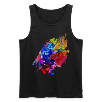Archery - Men's Premium Organic Tank Top - black - Front - AI Model Male 178 light (178cm)