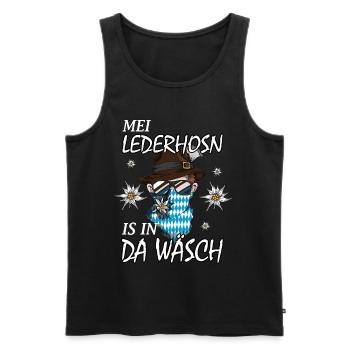 Bayern Traditionales Outfit Trachten Spruch Design - Männer Premium Bio Tank Top - Schwarz - Vorne - AI Model Male 178 light (178cm)