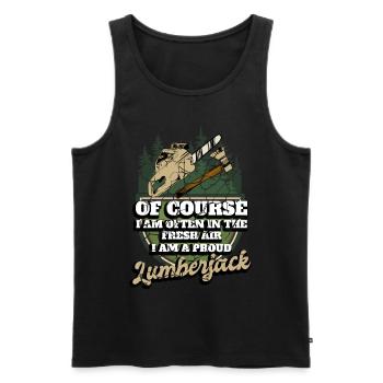 Motorsäge Förster Holzfäller - Männer Premium Bio Tank Top - Schwarz - Vorne - Michal (187cm)