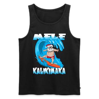 Mele Kalikimaka Christmas in Hawaii Santa Claus - Men's Premium Organic Tank Top - black - Front - Michal (187cm)