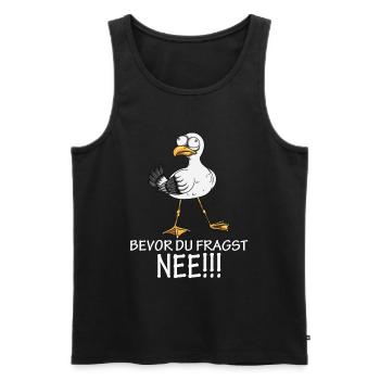 Norden Küste Möwe Spruch Faullenzer Ostsee Nordsee - Männer Premium Bio Tank Top - Schwarz - Vorne - AI Model Male 178 light (178cm)